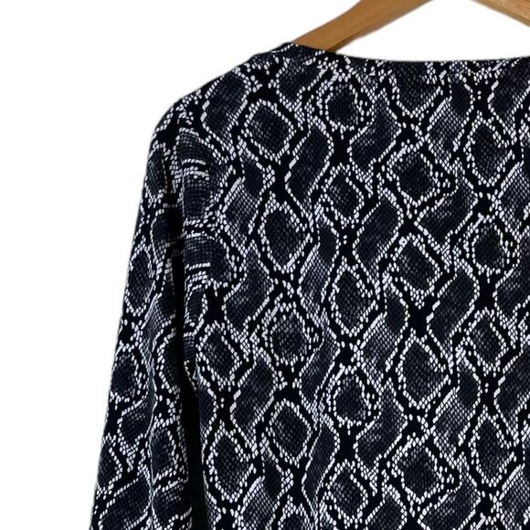 Michael Michael‎ Kors 3/4 Sleeves  Snake Print Dress Stretch Black Grey Size S - Picture 10 of 12